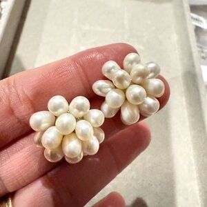 Elegant Pearl Cluster Earrings